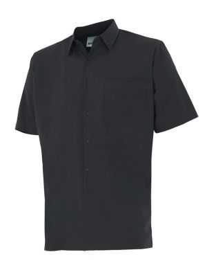 Camisas de trabalho velilla manga curta um bolso algodão impresso imagem 1