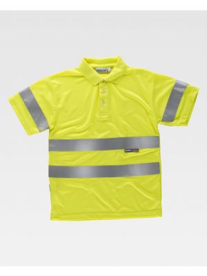Camisas polo refletivas de poliéster mc de alta visibilidade Workteam vista 1