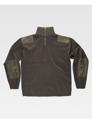Sweatshirts para equipa de trabalho em malha acrílica grossa de gola alta com estampa visível 1