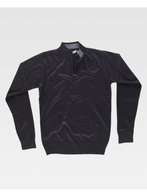 Sweatshirts para equipa de trabalho de gola alta combinada em poliéster com estampado visível 1