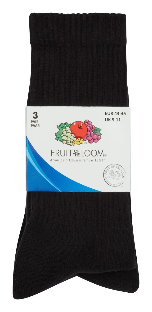 Roupa interior fruit of the loom work gear socks 3 pack impresso imagem 1