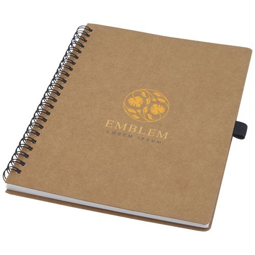 Caderno de argolas A5 em cartão reciclado com papel de pedra