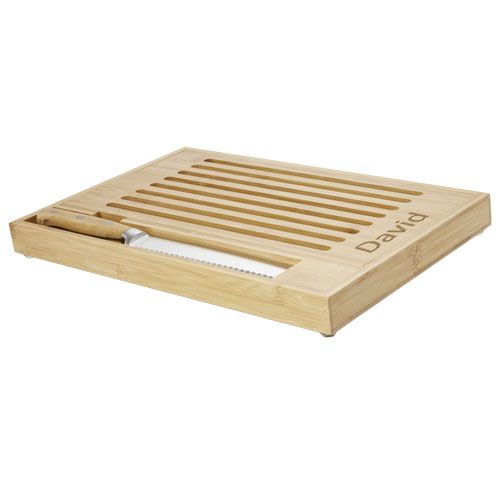 Tábua de cortar de bambu com faca Pao