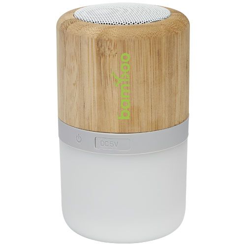 Coluna Bluetooth® em bambu com luz Aurea
