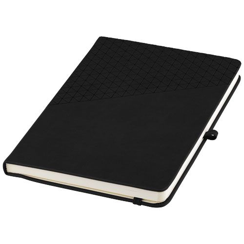Libretas con banda elastica a5 theta de polipiel con logo vista 1