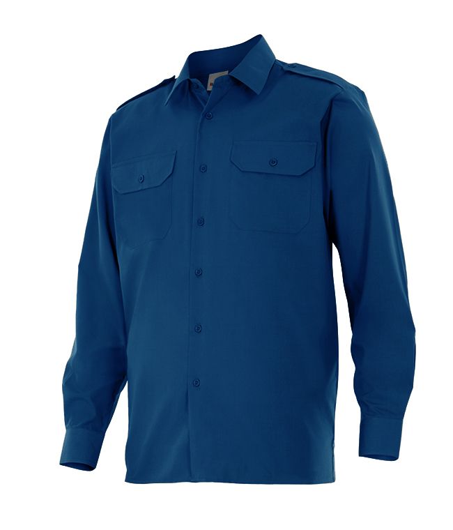 Camisas de trabalho velilla de manga comprida com divisas algodão impresso imagem 1