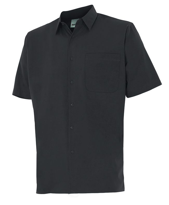Camisas de trabalho velilla manga curta um bolso algodão impresso imagem 1