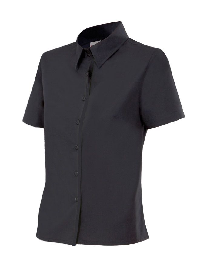 Camisas de trabalho velilla de mulher de manga curta algodão imagem 1