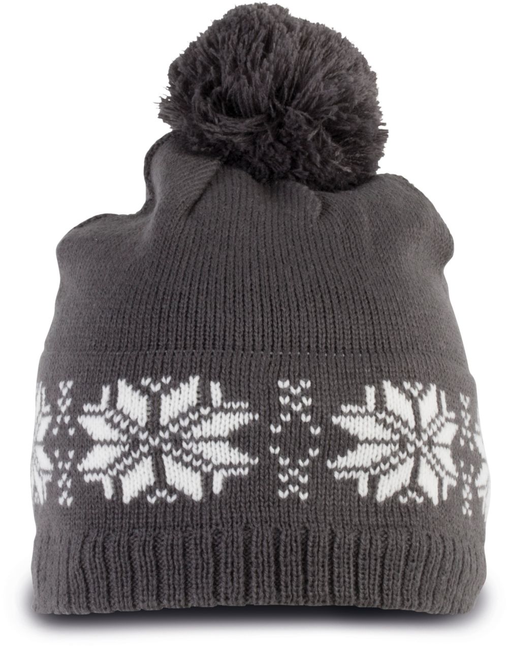 Gorro de Natal tricotado com padrão de estrelas