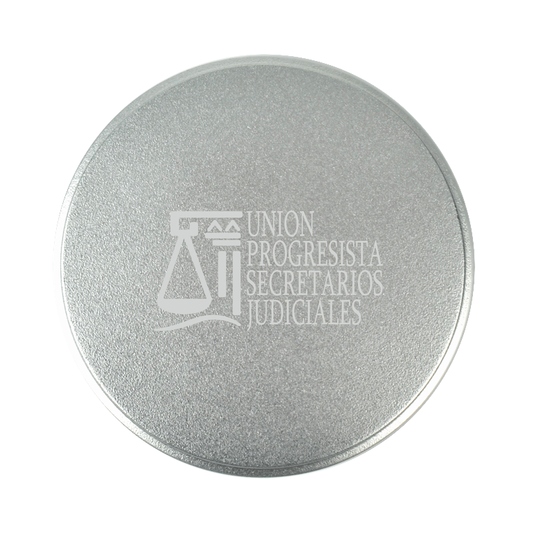 Fundas y embalajes round de metal con publicidad vista 1