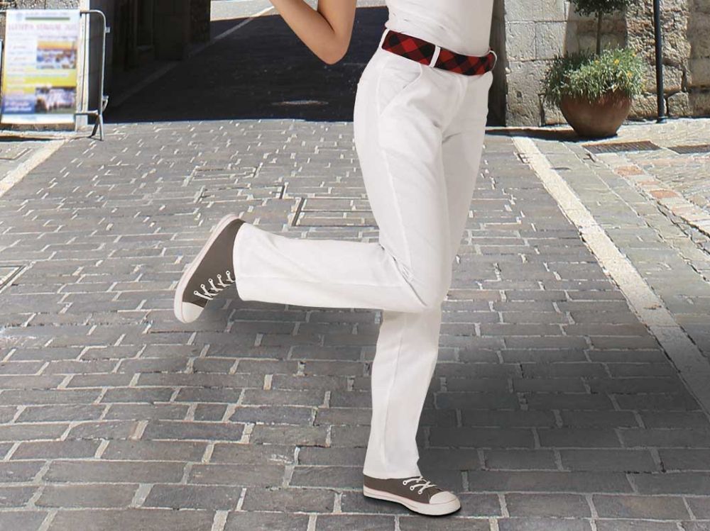 Pantalones peñas valento pasacalles con publicidad vista 1