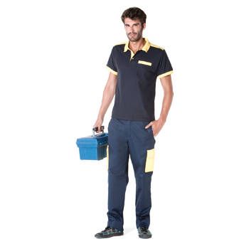 Polos de trabalho roly polo worker poliéster impresso imagem 1