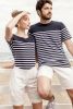 T-shirt estilo marinheiro Bio com decote redondo para homem Manga curta