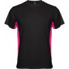 T shirts de desporto roly tokyo poliéster preto rosa choque com logótipo imagem 1