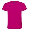T shirts manga curta roly atomic 150 100% algodão rosa choque com logótipo imagem 1