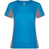 T shirts de desporto roly shangai woman poliéster celeste chumbo escuro com logótipo imagem 1