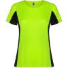 T shirts de desporto roly shangai woman poliéster verde fluorescente preto com logótipo imagem 1