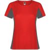 T shirts de desporto roly shangai woman poliéster vermelho chumbo escuro com logótipo imagem 1