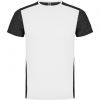 T shirts de desporto roly zolder poliéster branco preto vigore com logótipo imagem 1