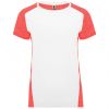 T shirts de desporto roly zolder woman poliéster branco coral fluor vigore com logótipo imagem 1
