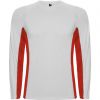 T shirts de desporto roly shanghai ls poliéster branco vermelho com logótipo imagem 1