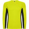 T shirts de desporto roly shanghai ls poliéster amarelo fluorescente preto com logótipo imagem 1