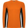 T shirts de desporto roly shanghai ls poliéster laranja fluorescente preto com logótipo imagem 1