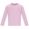T shirts mangas compridas roly baby ls 100% algodão rosa claro com logótipo imagem 1