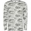 T shirts manga curta roly molano 100% algodão camuflagem cinza com logótipo imagem 1