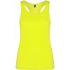 T shirts de desporto roly shura woman poliéster amarelo fluorescente com logótipo imagem 1